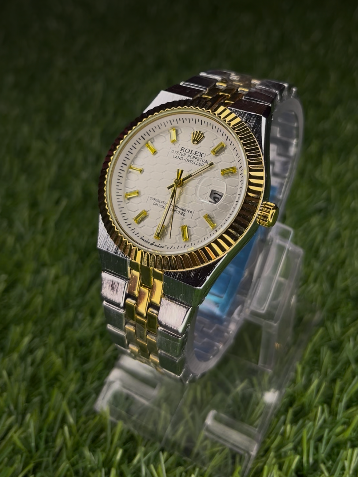 Rolex White Dial with Flutted Bezel